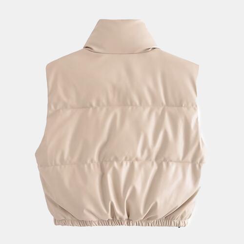 Zip-Up Drawstring Puffer Vest