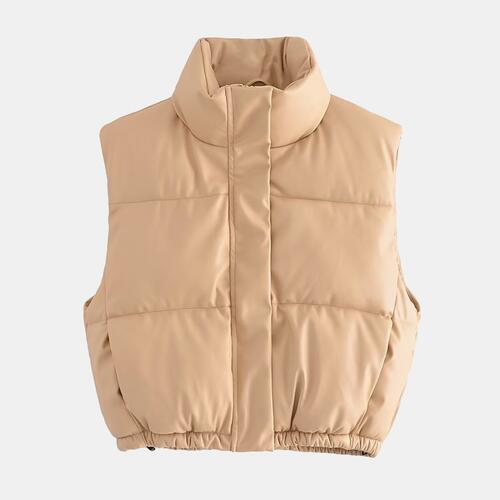 Zip-Up Drawstring Puffer Vest