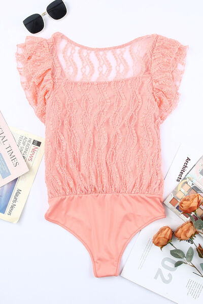 Ruffled Lace V-Neck Bodysuit